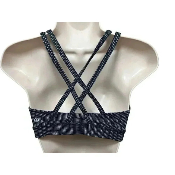 Lululemon Energy Bra Pacific Pointe Jacquard Black Womens 8 Polka Dot - Picture 6 of 7